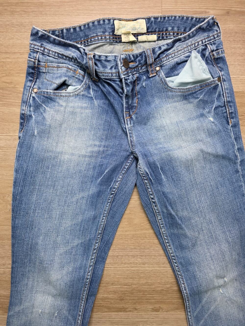 Maurices Bootcut Jeans Women's 1/2 x 32 Regular Blue Stretch Denim Distressed